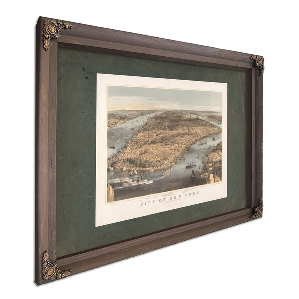 City of New York 1856 — Bourbon Framed Canvas Print | Bella Frye
