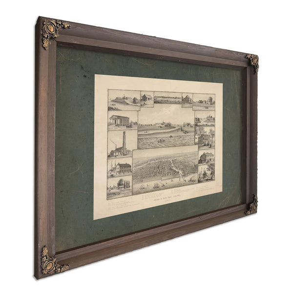 Chicago in Early Days 1779 1857 1893 — Bourbon Framed Canvas Print | Bella Frye