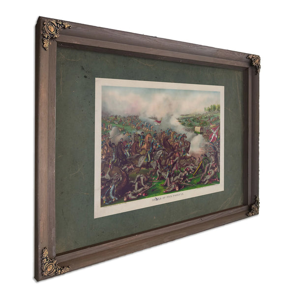 Battle of Five Forks Vacharge of General Sheridan April 1st 1865 1886 — Bourbon Framed Canvas Print | Bella Frye