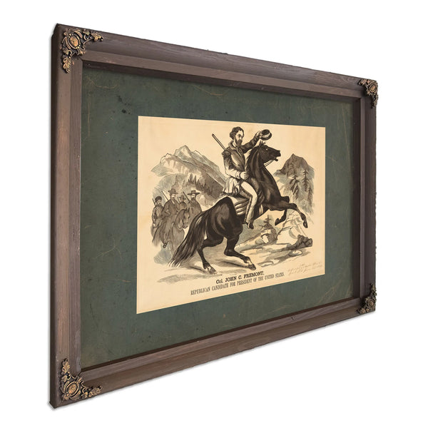 Col John C Fremont Republican Candidate for the President of the United Stat — Bourbon Framed Canvas Print | Bella Frye