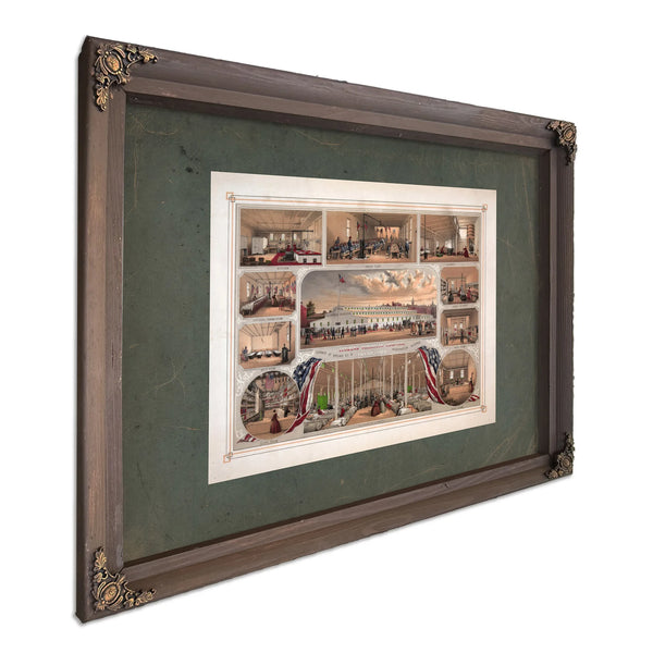 Citizens Volunteer Hospital Corner of Broad St Washington Avenue Philadelph — Bourbon Framed Canvas Print | Bella Frye