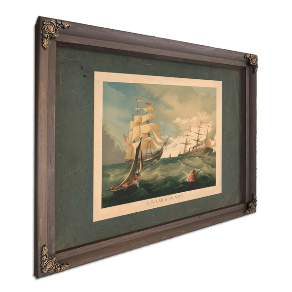 Gw Gail Ax Navy 1886 — Bourbon Framed Canvas Print | Bella Frye