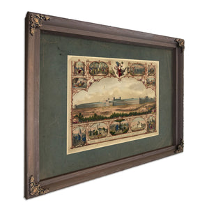 1776 Centennial International Exhibition 1876 History of the United States 18 — Bourbon Framed Canvas Print | Bella Frye