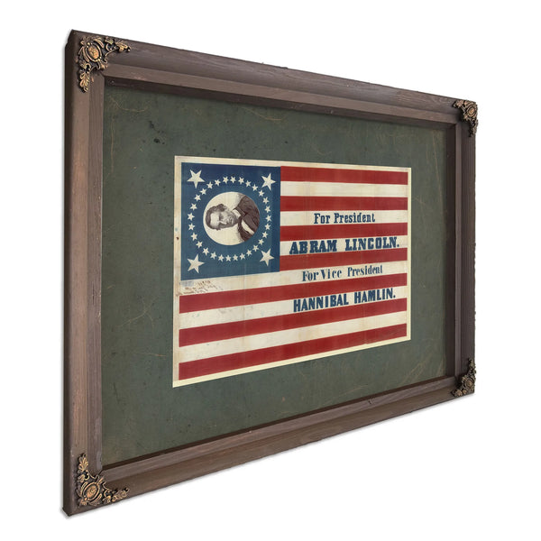 for President Abram Lincoln for Vice President Hannibal Hamlin 186 — Bourbon Framed Canvas Print | Bella Frye