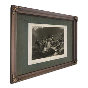 Landing of the Pilgrims on Plymouth Rock 162 1869 — Bourbon Framed Canvas Print | Bella Frye