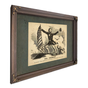 Col John C Fremont Planting the American on the Rocky Mountains 185 — Bourbon Framed Canvas Print | Bella Frye