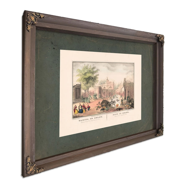 Gate of Belen_ Mexico the 13th September 1847 1847 — Bourbon Framed Canvas Print | Bella Frye