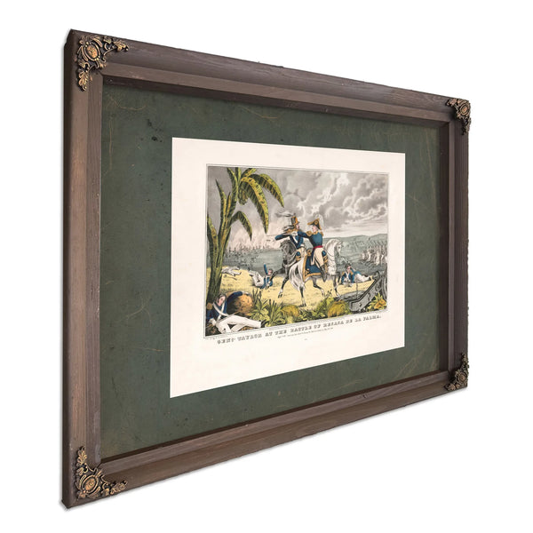 General Taylor at the Battle of Resaca De La Palma Capt May Receiving His or — Bourbon Framed Canvas Print | Bella Frye
