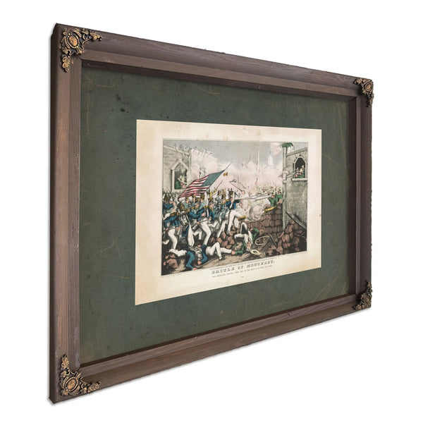 Battle of Monterethe Americans Forcing Their Way to the Main Plaza Sept 23th — Bourbon Framed Canvas Print | Bella Frye