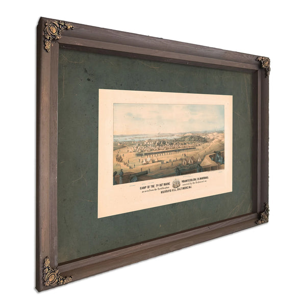 Camp of the 7th Maine Volunteers as Seen From the Fortifications Erected by — Bourbon Framed Canvas Print | Bella Frye