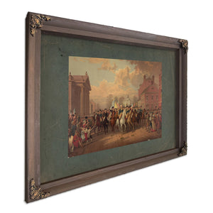 Evacuation Da and Washingtons Triumphal Entry in New York City Nov 25th 1783 1 — Bourbon Framed Canvas Print | Bella Frye
