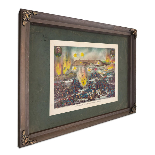 Last Charge and Capture of Port Arthur 19th Century — Bourbon Framed Canvas Print | Bella Frye