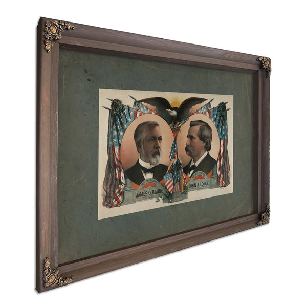for President James G Blaine for Vice President John a Logan 1884 — Bourbon Framed Canvas Print | Bella Frye