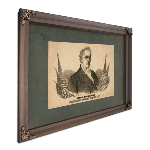 James Buchanan Democratic Candidate for President of the United States 1856 — Bourbon Framed Canvas Print | Bella Frye