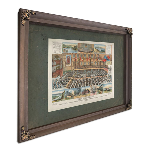 Grand Banquet Given by the Citizens of Cincinnati to the Visiting Merchants — Bourbon Framed Canvas Print | Bella Frye