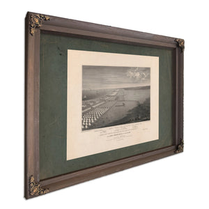 Birds Eye View of the Camp of the Army of Occupation Near Corpus Christi Tex — Bourbon Framed Canvas Print | Bella Frye