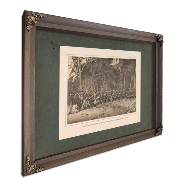 Commander Selfridge on His Return Reconnaissance Into the Interior of Darien — Bourbon Framed Canvas Print | Bella Frye