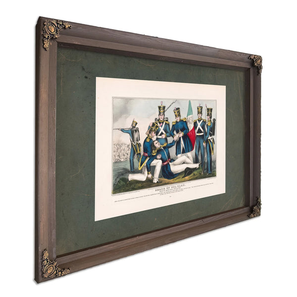 Death of Colonel Clay Battle of Buena Vista Febuary 23rd 1847 1847 — Bourbon Framed Canvas Print | Bella Frye