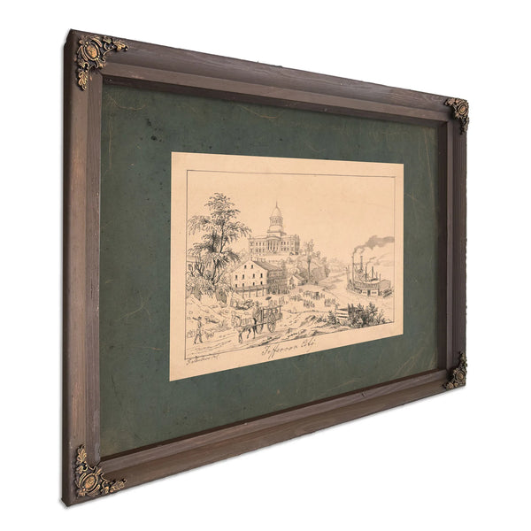 Jefferson City 1844 185 — Bourbon Framed Canvas Print | Bella Frye