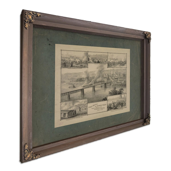 Great Battle of Homestead Defeat and Capgture of the Pinkerton Invaders July — Bourbon Framed Canvas Print | Bella Frye