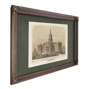 Capitol of Michigan Lansing 19th Century — Bourbon Framed Canvas Print | Bella Frye