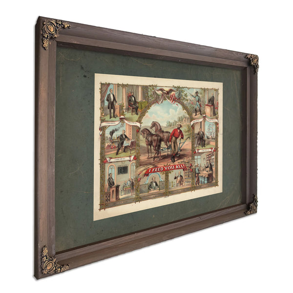 I Feed You All! 1875 — Bourbon Framed Canvas Print | Bella Frye