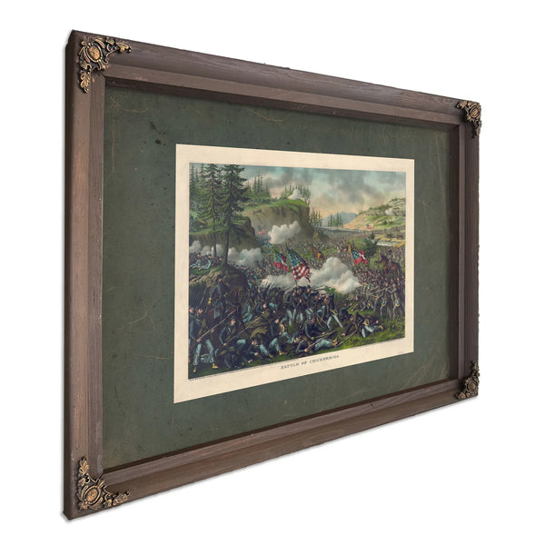 Battle of Chickamaugasept 19 2 1863federal Gen Rosecrans Com Confederate G — Bourbon Framed Canvas Print | Bella Frye