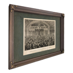 Daniel Webster Addressing the United States Senate in the Great Debate of Th — Bourbon Framed Canvas Print | Bella Frye