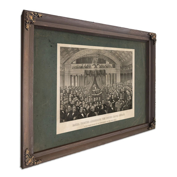 Daniel Webster Addressing the United States Senate in the Great Debate of Th — Bourbon Framed Canvas Print | Bella Frye