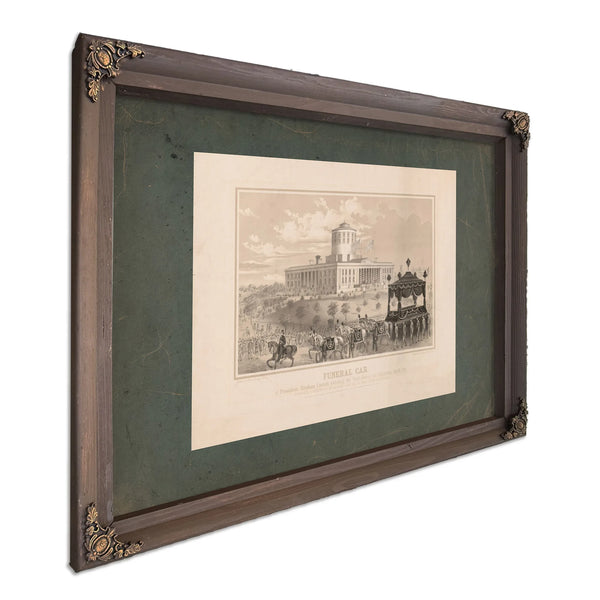 Funeral Car of President Abraham Lincoln Passing the State House at Columbus — Bourbon Framed Canvas Print | Bella Frye