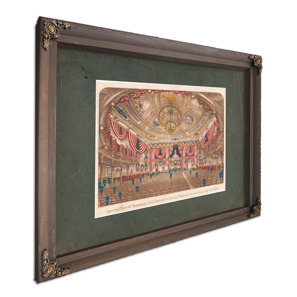 Interior View of Tammany Hall Decorated for the National Convention July 4th — Bourbon Framed Canvas Print | Bella Frye