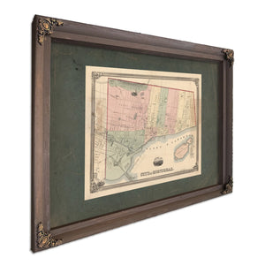 City of Montreal 1863 — Bourbon Framed Canvas Print | Bella Frye