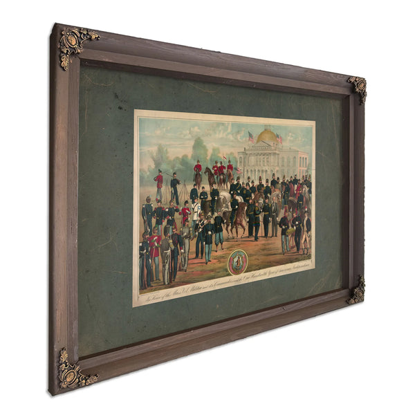 in Honor of the Mass Vol Militia and Its Commanders and the One Hundredth Ye — Bourbon Framed Canvas Print | Bella Frye