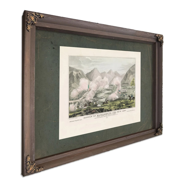 Battle of Sacramento Feb 28th 1847 Terrific Charge of the Mexican Lancers 18 — Bourbon Framed Canvas Print | Bella Frye