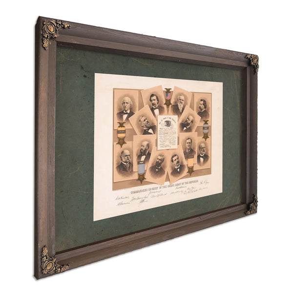 Commanders in Chief of the Grand Army of the Republic 1885 — Bourbon Framed Canvas Print | Bella Frye