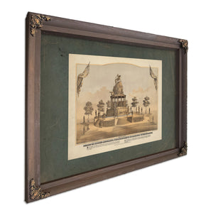 Design of Bronze Monument Commemorative of American Independence 1873 — Bourbon Framed Canvas Print | Bella Frye