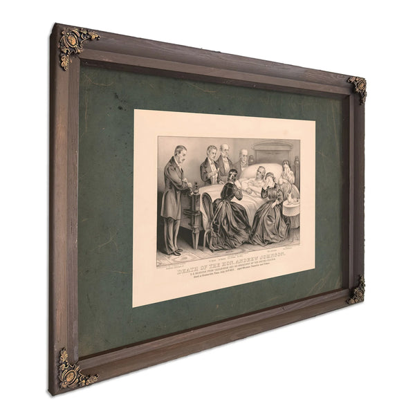 Death of the Hon Andrew Johnson Us Senator From Tennessee and Ex President O — Bourbon Framed Canvas Print | Bella Frye