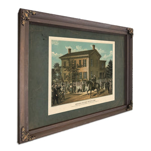 Abraham Lincolns Return Home After His Successful Campaign for the Presidency — Bourbon Framed Canvas Print | Bella Frye