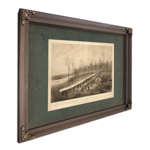 Charge of the First Brigade Commanded by Col Mb Walker on the Friday Evening — Bourbon Framed Canvas Print | Bella Frye