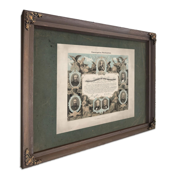 Emancipation Proclamation Proclamation by the Governor 1865 — Bourbon Framed Canvas Print | Bella Frye