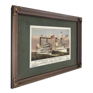 Grandest Palace Drawing Room Steamers in the World Drew and St John 1878 — Bourbon Framed Canvas Print | Bella Frye