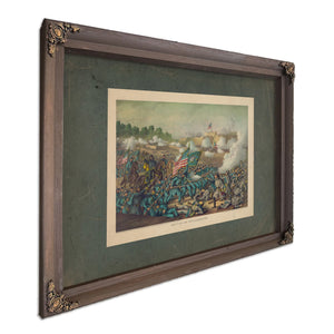 Battle of Williamsburggen Hancocks Charge May 5 1862 Union Gen Mcclellan Con — Bourbon Framed Canvas Print | Bella Frye