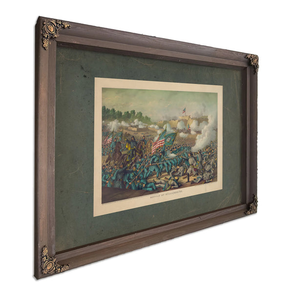 Battle of Williamsburggen Hancocks Charge May 5 1862 Union Gen Mcclellan Con — Bourbon Framed Canvas Print | Bella Frye