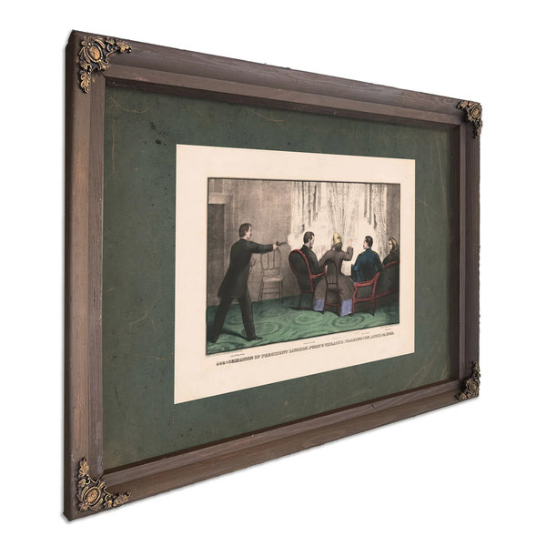 Assassination of President Lincoln Fords Theatre Washington April 14 1865 18 — Bourbon Framed Canvas Print | Bella Frye