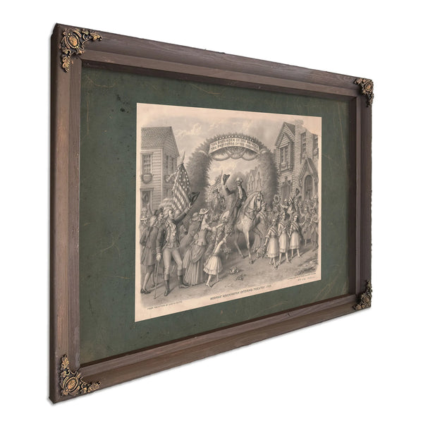 George Washington Entering Trenton 1789 197 — Bourbon Framed Canvas Print | Bella Frye