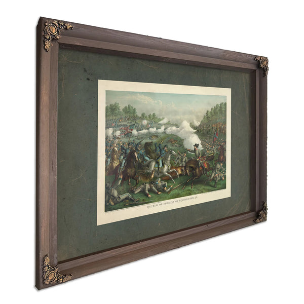 Battle of Opequan or Winchester Vasept 19 1864union_ Gen Sheridan Conf Gen E — Bourbon Framed Canvas Print | Bella Frye