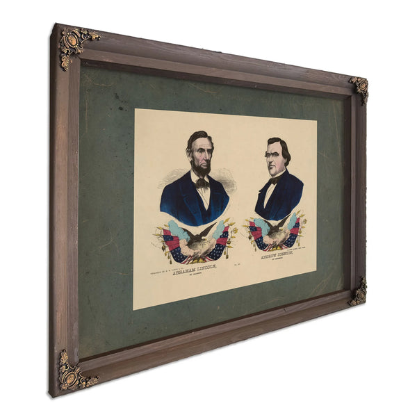 Abraham Lincoln of Illinois Andrew Johnson of Tennessee 1864 — Bourbon Framed Canvas Print | Bella Frye