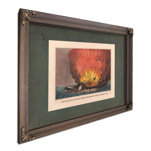 Destruction of the Rebel Monster Merrimac Off Craney Island May 11th 1862 18 — Bourbon Framed Canvas Print | Bella Frye