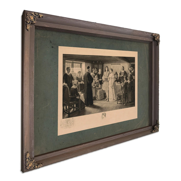 a Colonial Wedding the Marriage of Dr Francis Le Baron and Mary Wilder Plymou — Bourbon Framed Canvas Print | Bella Frye