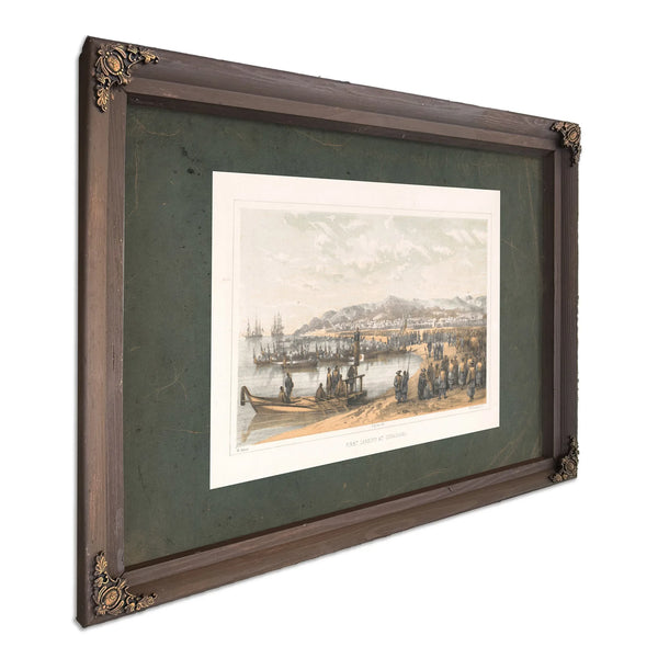 First Landing at Gorahama 1856 — Bourbon Framed Canvas Print | Bella Frye